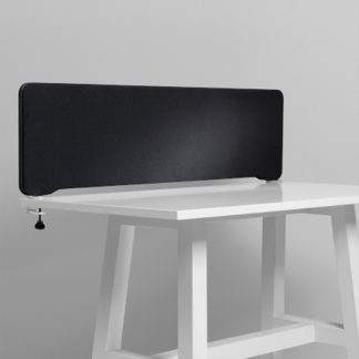 Billede af Bordskærm Edge topmonteret, et rigtig godt bud på en støjdæmpende bordskærm, monterings beslag i sort lakering. Beklædt med sort Fiji filt.