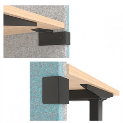 Billede af Enkel bordskærm, støjdæmpende, beklædt med stof. Dobbeltsidet, kan monteres på stort set alle borde. Kan også anvendes som frontpanel.