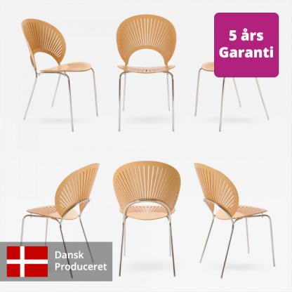 Billede af Kantinestol Trinidad, en klassisk flot, dansk design stol med skal i formspændt finer. Flot spil af lys og skygge. Designet af Nanna Ditzel.