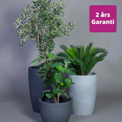 Billede af Plantepotter i flere størrelser og farver. Potterne tager sig godt ud i kontoret, sammen med kunstige eller levende planter.