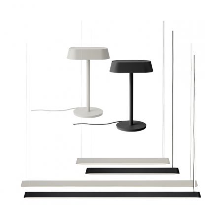 Billede af Linear lampeserien består af bordlamper og pendler, fremstillet i formstøbt aluminium og stål. Et godt arbejdslys, som også skaber atnosfære.