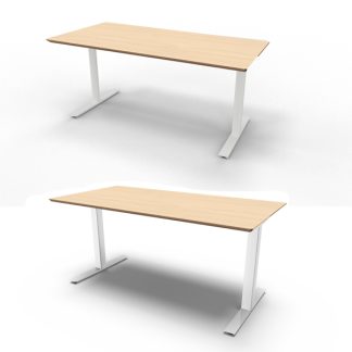 Billede af Inline og Square hæve sænkeborde fås med kvadratiske og runde søjler, men ellers er de ens. Bordene fås i flere størrelser, farver og overflader.